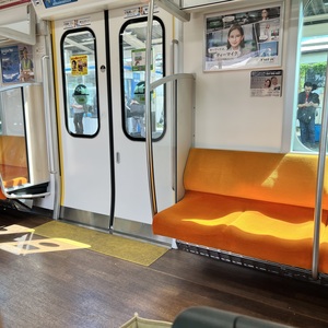 新松田駅で折り返し運転しているけど，下りホームは椅子も満席でホームに立っている．隣のホームの椅子に座れるとカミさんがいうので移動．暑いわけじゃないけど涼しいわけでもないので，ドアが空いたままだけどエアコンの利いた上列車の車内で座って待つ．jpeg.jpeg